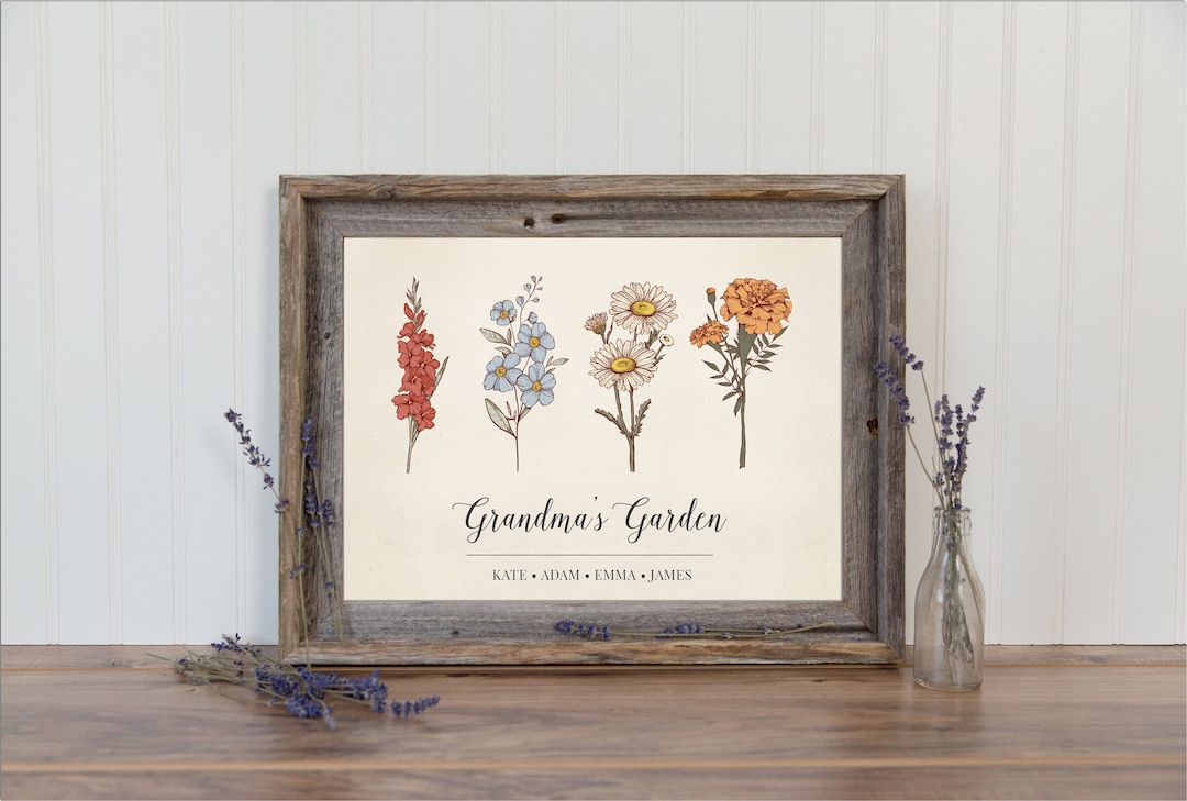 Birth Flower Personalized Gift Personalized Garden Print Mothers Day