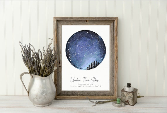 Custom Constellation Map, Star Map Print with Framing Options, Star Map Art, Constellation Map Baby, Wedding Gift Couple, Anniversary Gift