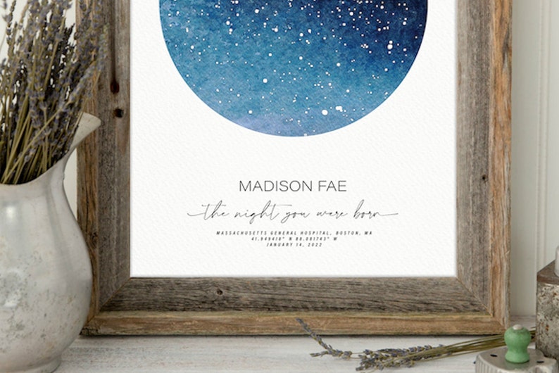 Custom Star Map Print Night You Were Born New Baby Gift - Etsy