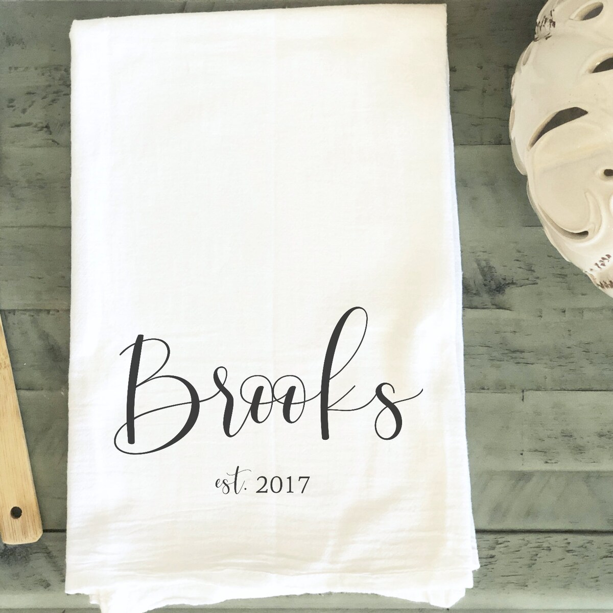 Personalized Family Name Kitchen Towel, Established Year