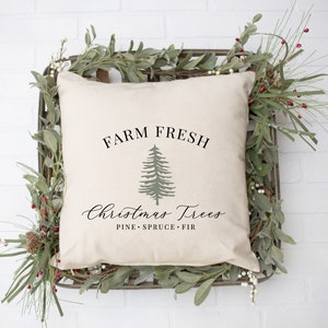 Farm Fresh Christmas Tree Pillow, Winter Decor Pillow Cover, Christmas Decor, Christmas Decorations - Farmhouse Decor - Farmhouse Pillow