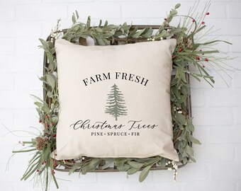 Farm Fresh Christmas Tree Pillow, Winter Decor Pillow Cover, Christmas Decor, Christmas Decorations - Farmhouse Decor - Farmhouse Pillow