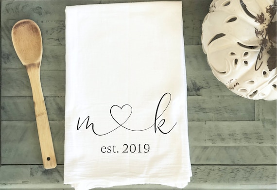 Personalized Dish Towel - Family Name Kitchen Towel - Established Year - Custom Tea Towel - Kitchen Decor - New Couple Gift - Wedding Gift