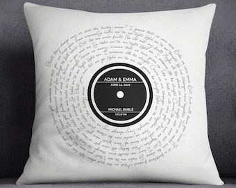Song Lyric Pillow 2nd Anniversary Gift Cotton Wedding Vow Pillow Cotton First Dance Wedding Song Wedding Vow Keepsake Song Lyrics Gift