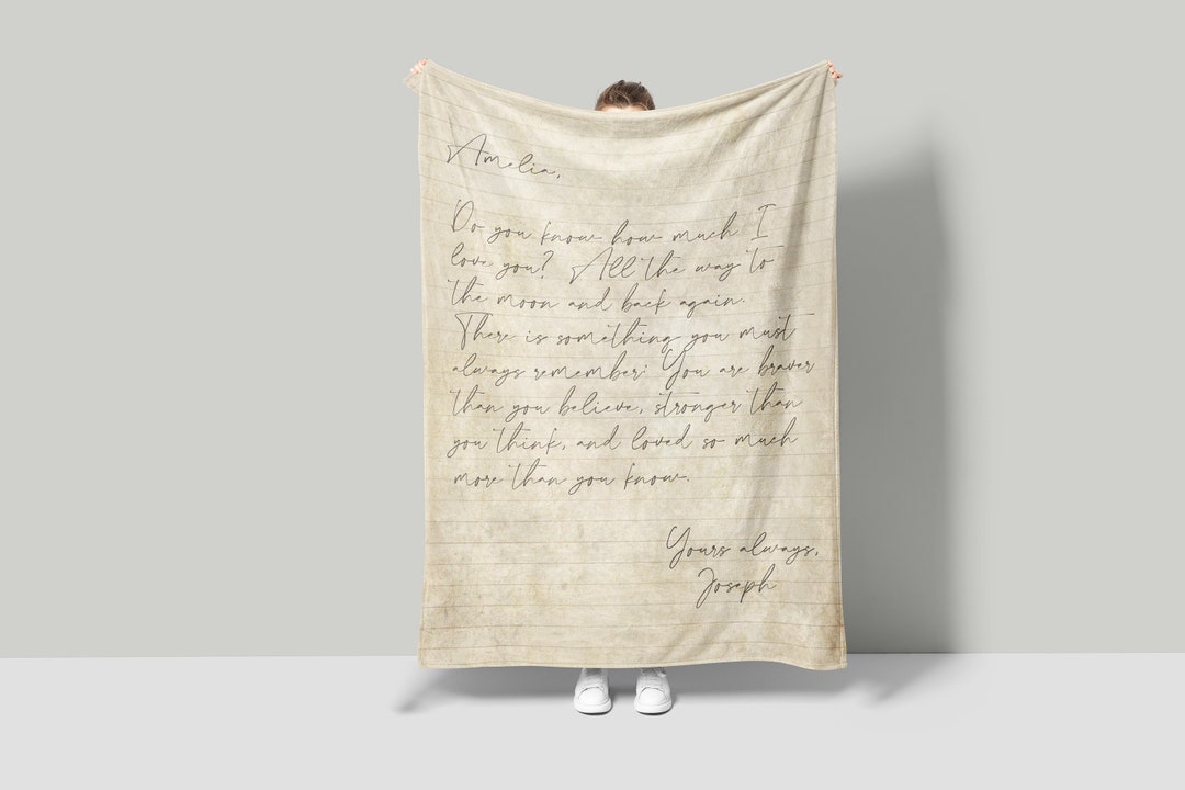 Love Letter Blanket Handwriting Letter Blanket Personalized Etsy