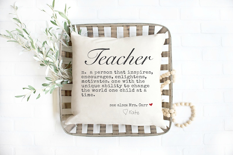 Personalized Teacher Gift with Handwriting Signature, End of Year Teachers Gift, Teacher Pillow, Teacher Appreciation Teacher Gift Idea image 1