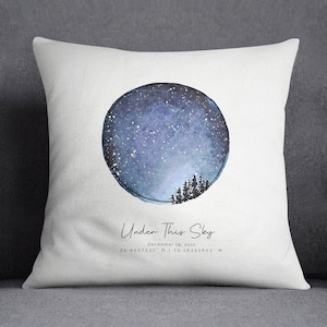 Anniversary Gift for Husband Gift Night Sky Star Map Pillow Valentine Day Gift for Him Wedding Gift Engagement Gift Couple Under This Sky
