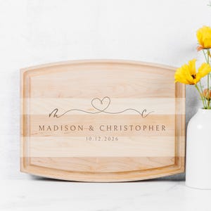 Charcuterie Board Personalized Christmas Gift for Couple Monogrammed Cheese Board Engagement Gift Bridal Shower Gift
