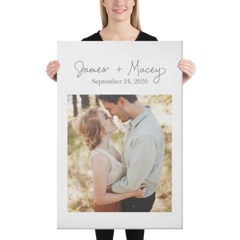 Photo Engagement Gift, Memories Art Print, Personalized Canvas Print, Stretched Canvas Print, Photo Canvas Print, Cotton Canvas Print image 1