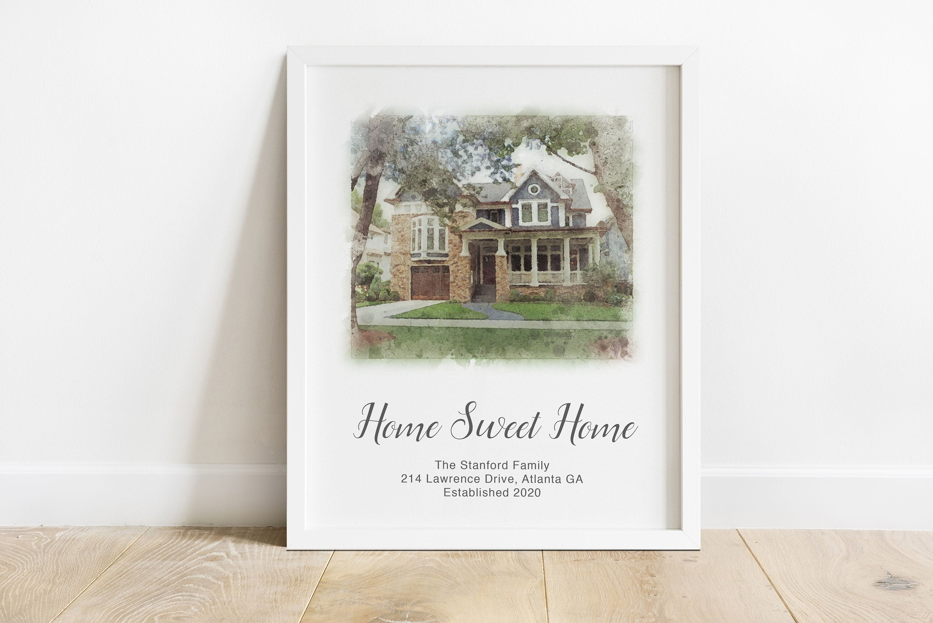 Custom House Portrait Watercolor House Painting Our First Home Gift ...