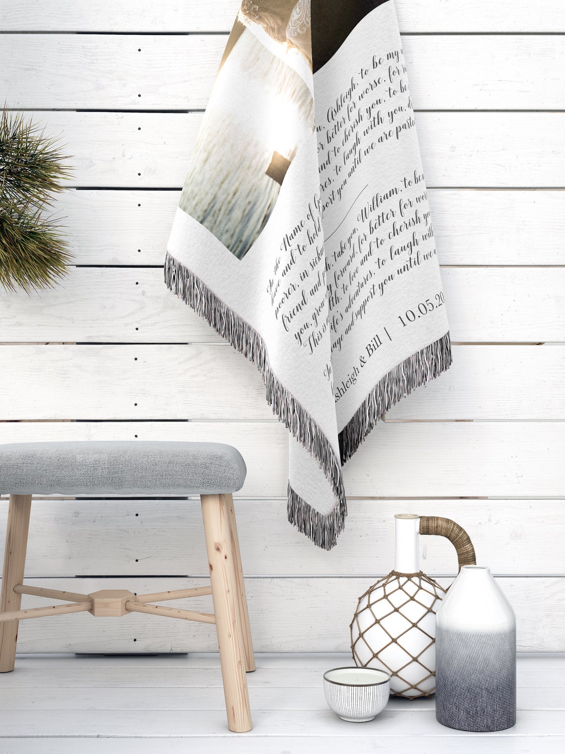 Wedding Vows Blanket Personalized Photo Blanket 1st Etsy