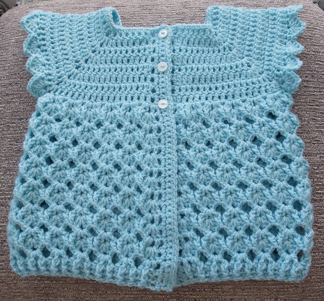 Crochet Baby Girl Matinee Jacket Cardigan 12 Months Etsy UK