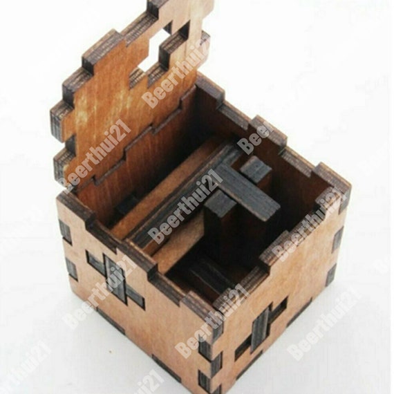 Impossible Puzzle Secret Cube Magic Box New Brain Teaser Wooden Gift