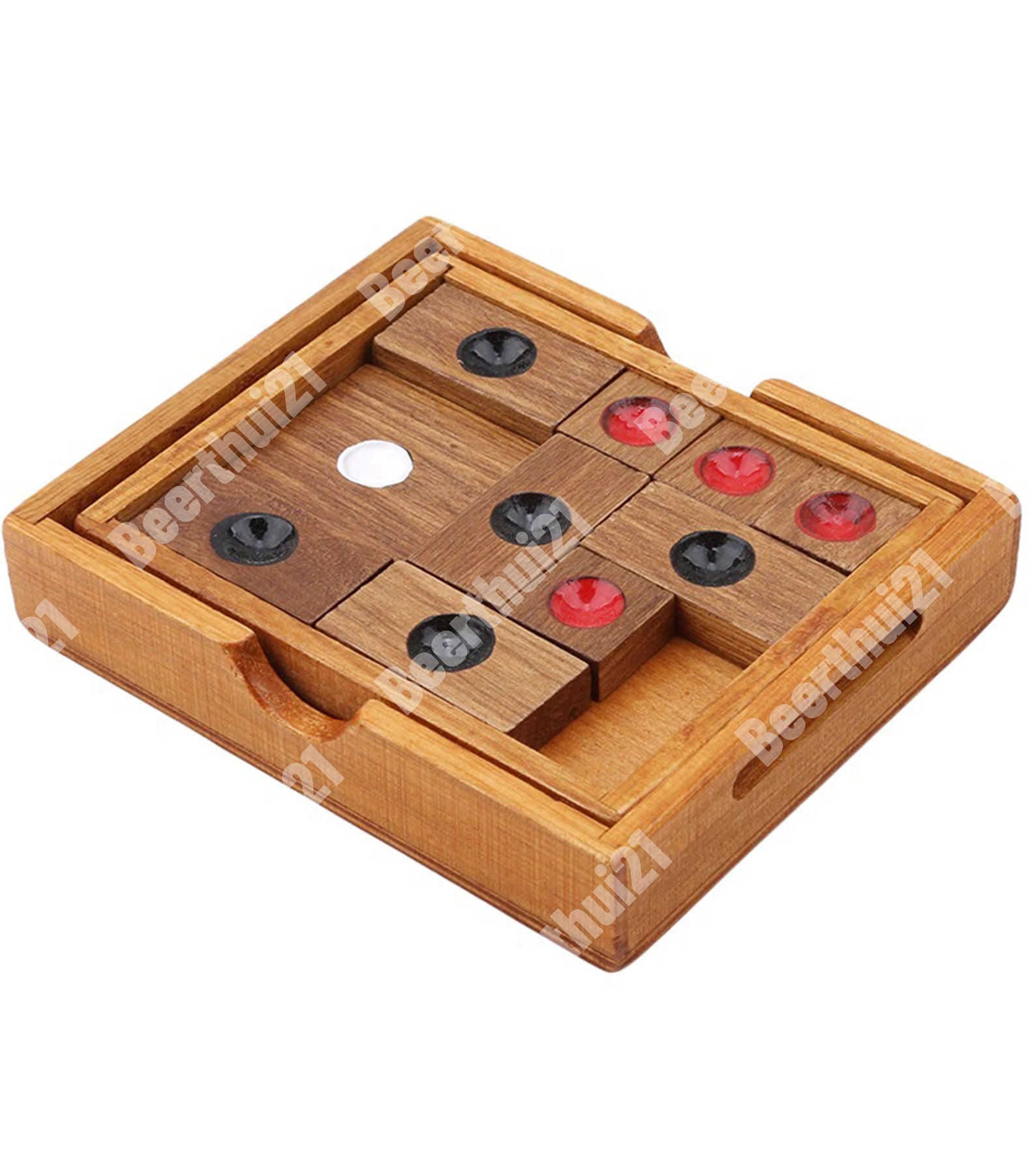 Setting Sun Puzzle Wooden Klotski Sliding Block Puzzle Brain Etsy