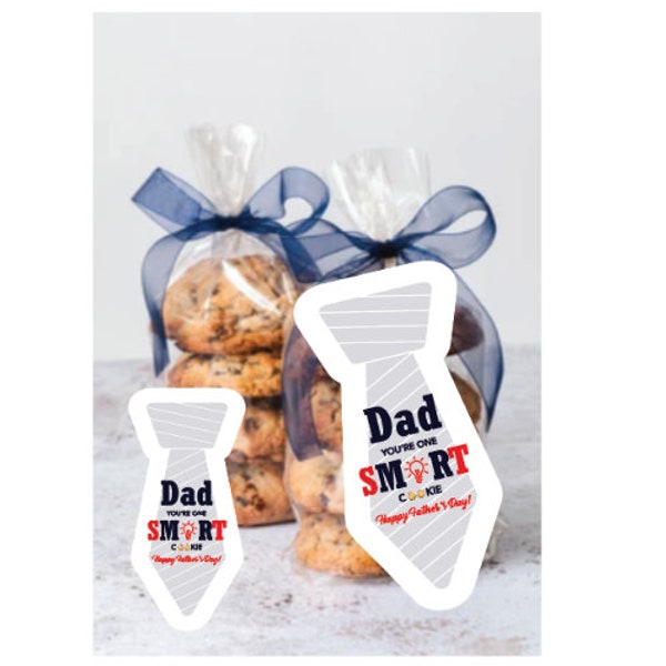 Dad You're One Smart Cookie Tag Tie shape printable