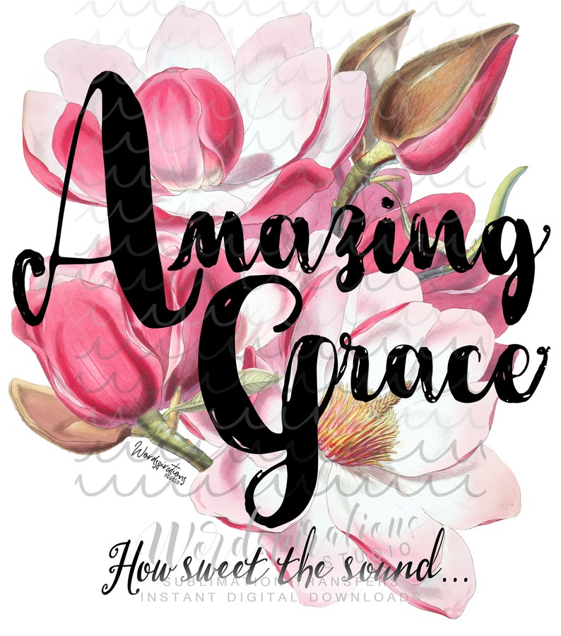 Amazing Grace Watercolor Christian Inspirational Clip Art Etsy
