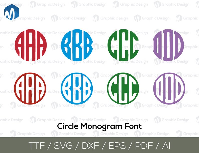 Download Art Collectibles Clip Art Circle Monogram Font Svg Svg Files For Silhouette Cameo Or Cricut Commercial Personal Use