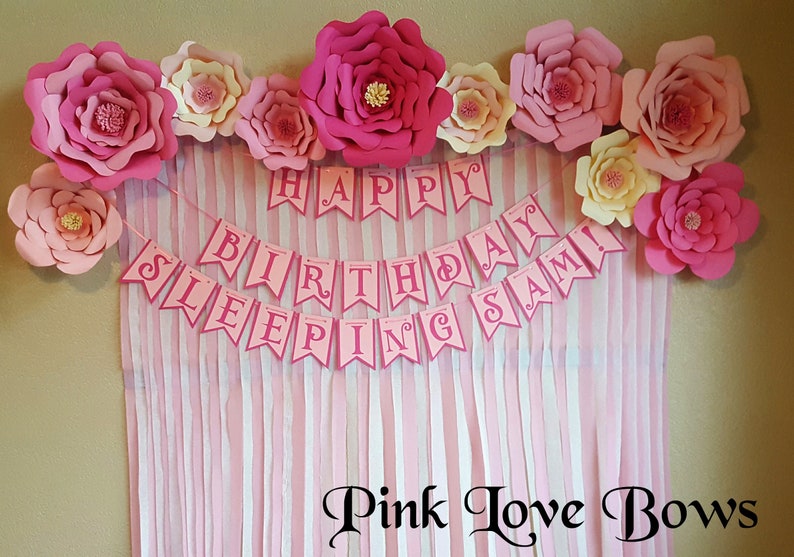 Pink And White Paper Flowers Giant Flowers Backdrops Party Decorations Big Flowers Cream Pink Light Pink Birthday Party