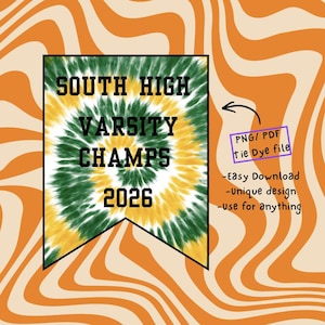 Green & Gold Tie Dye Background: School Team Colors (PDF, PNG)