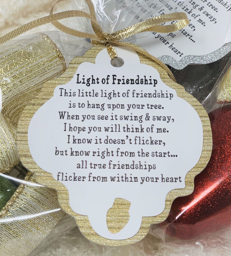 Friendship Bulb Gift for Friend and Poem Light of a True Etsy