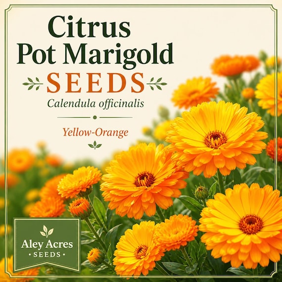Citrus Pot Marigold Seeds  Yellow-orange Calendula Officinalis (30 Seeds)  - Etsy