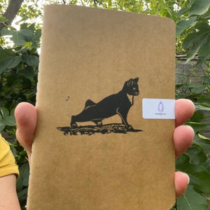 A5 Black cat with tuxedo or a tortoise mini lino print lined notebooks