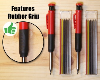 TWO PACK Carpenter Pencil With Rubber Grip - Mechanical