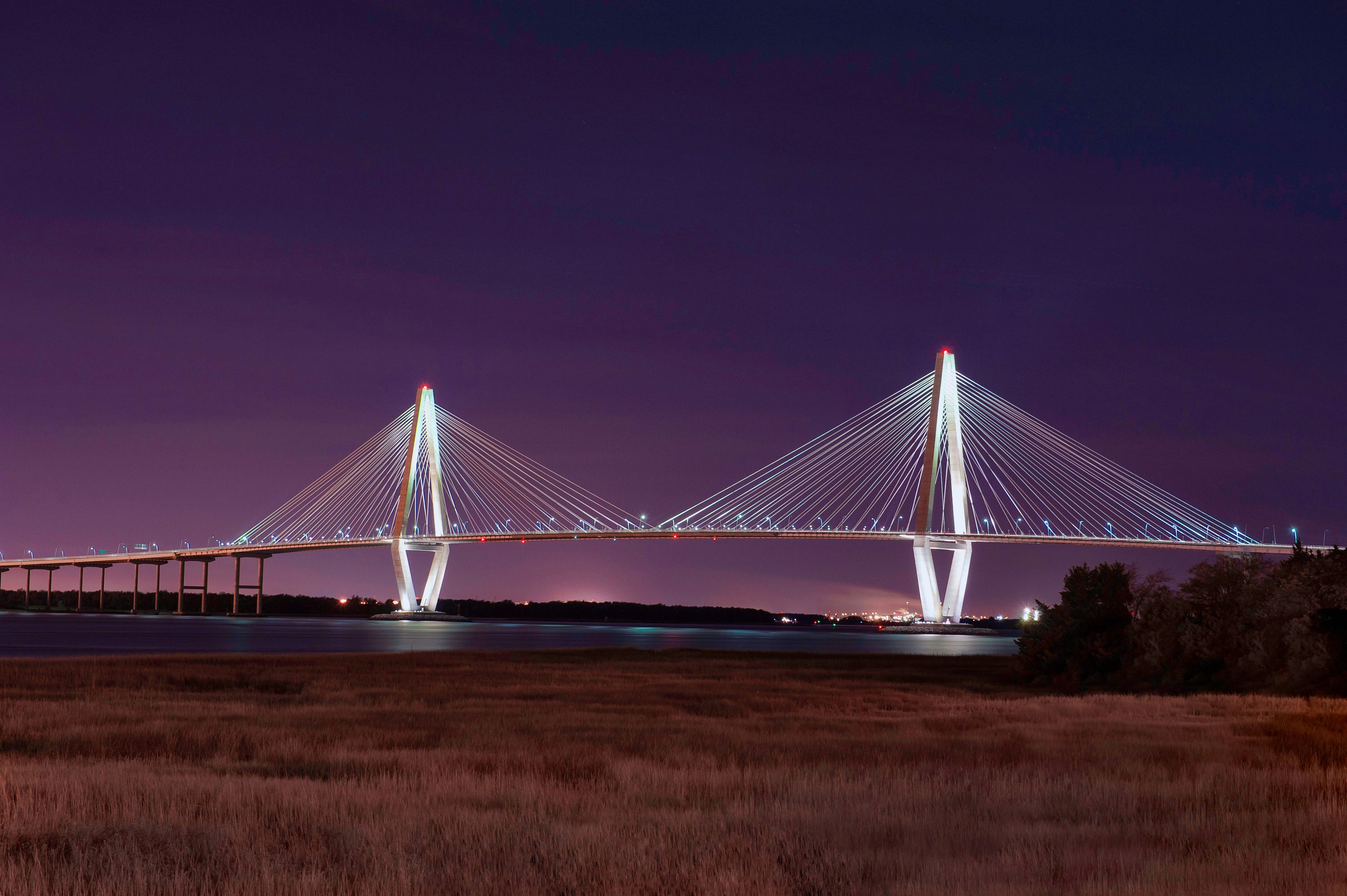 Ravenel Bridge at Night Etsy