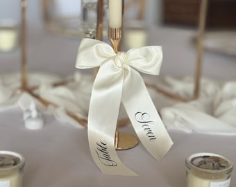 Table Number wedding personalised Satin Bows