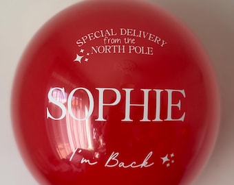 Personalised Christmas Elf Arrival Balloon – Festive Celebration