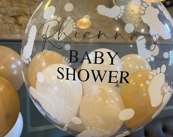 Personalised Bubble Balloon: Baby Shower Decor, Helium Balloon in a Box