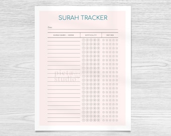 Surah Checklist, Surah Tracker Printable, Muslim Prayer Chart, Islamic Gifts Girl, Muslim Kid Printables Activities, Quran Tracker, Ramadan