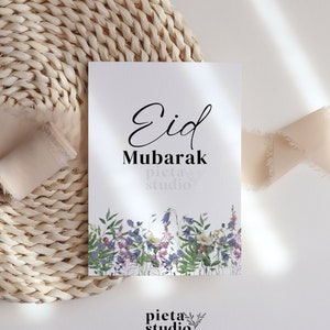 Eid Al Fitr Karte, Eid Karten Vorlage, Eid Mubarak Karten zum ausdrucken, Islamische Grußkarten, Glückliche Eid Mubarak Karte, Eid Geschenke für Eltern