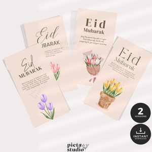 Conjunto de envelopes de dinheiro Eid, cartão de dinheiro Eid para crianças, modelo de cartão de dinheiro Eid, cartões Eid Mubarak para impressão, cartões islâmicos, presentes Eid
