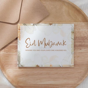 Download digital do cartão Eid Mubarak, impressão Happy Eid Moon Boho, modelo de cartão islâmico para impressão, presentes Eid para mulheres, cartões Ramadã