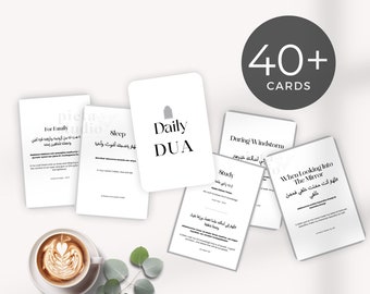 Dua Dhikr Cards, Islamic Dua Flashcards, Dua Cards for kids, Transliteration Quran, Dua Card Ramadan Eid Gift, Daily Dua Cards Printable