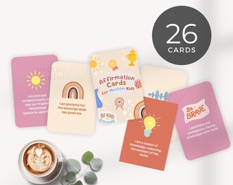 Islamic Affirmation Cards, Positive Affirmations for Kids, Islamic Flashcards, Kids Activities Printable, Daily Affirmation Cards, Muslim