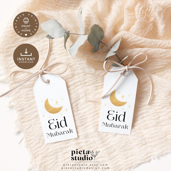 Eid Mubarak Gift Tags, Eid Gift Tag Printable, Moon Eid Favors, Modern Gift Tag, Eid Mubarak Eid Gift Ideas, Eid Mubarak Printable Gift Tag