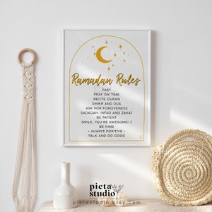 Digital Printable of Ramadan Rules Wall Art Poster Print for Kids and family