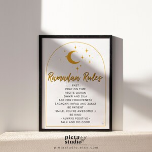 Digital Printable of Ramadan Rules Wall Art Poster Print for Kids and family