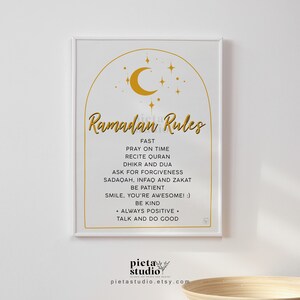 Digital Printable of Ramadan Rules Wall Art Poster Print for Kids and family