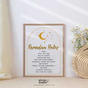 Digital Printable of Ramadan Rules Wall Art Poster Print for Kids and family