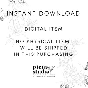 This is Instant Download or Digital Item. No physical item will be shipped in this purchasing