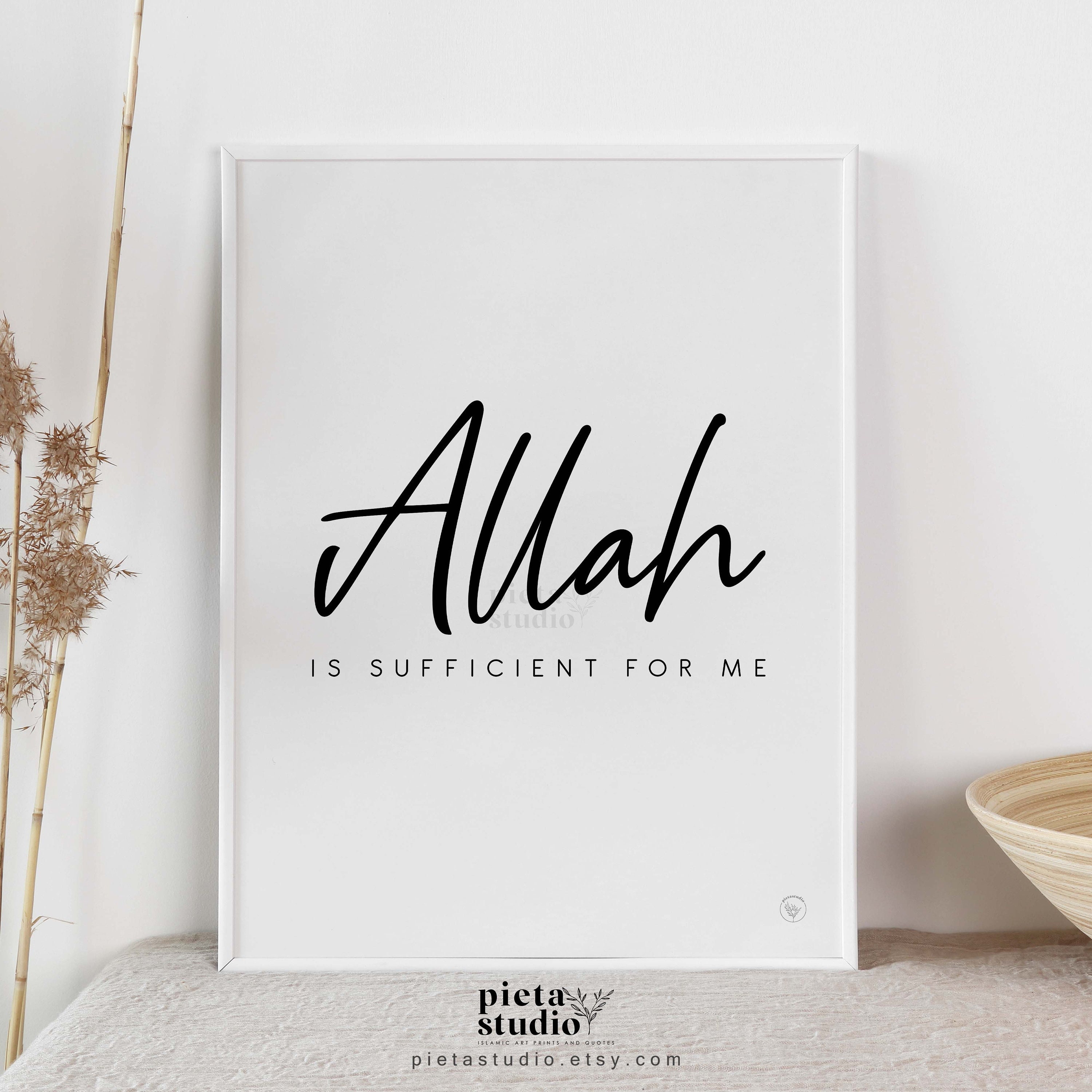 Allah Is Sufficient For Me Islamic Nursery Quotes Wall Art Etsy