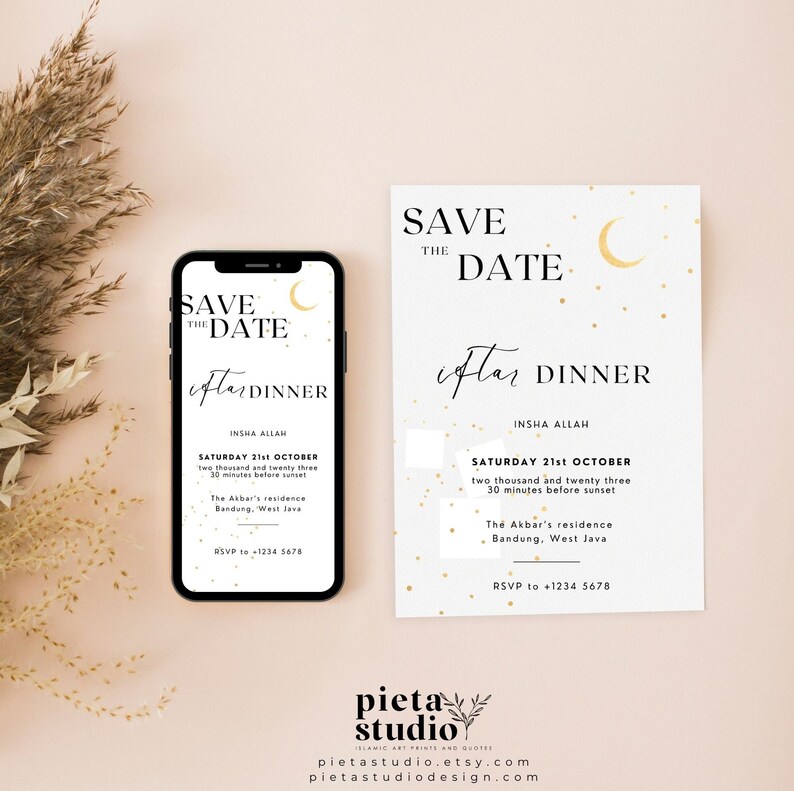 Digital Printable Ramadan Iftar Invitation Template Canva