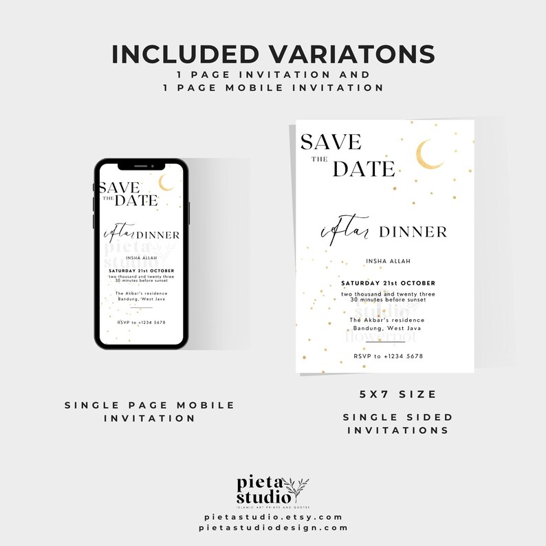 Digital Printable Ramadan Iftar Invitation Template Canva
