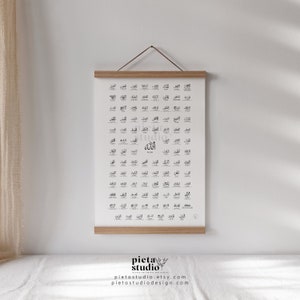 Digital Printable of 99 Names of Allah with Meaning Poster Print
