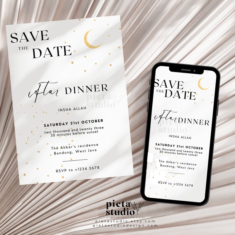 Digital Printable Ramadan Iftar Invitation Template Canva