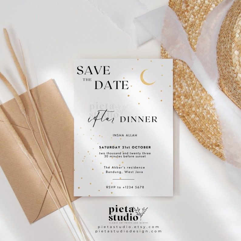 Digital Printable Ramadan Iftar Invitation Template Canva