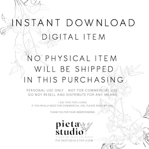 This is Instant Download or Digital Item. No physical item will be shipped in this purchasing